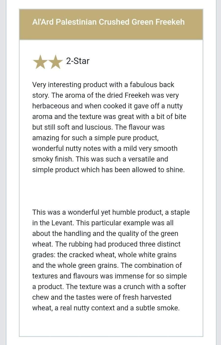 Coarse Crushed Green Freekeh 500g/17.6oz