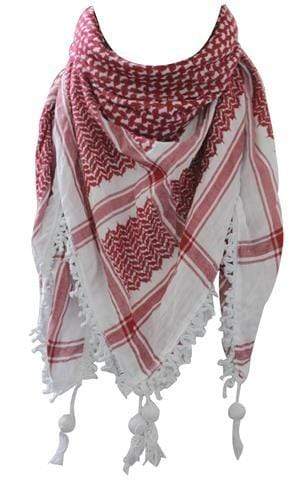 Al'Ard Palestinian Red and White Kufiya (Made in Palestine)